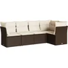 Image de vidaXL - 5-delige - Loungeset - met - kussens - poly - rattan - bruin