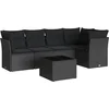 Image de vidaXL - 6-delige - Loungeset - met - kussens - poly - rattan - zwart