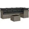 Image de vidaXL - 6-delige - Loungeset - met - kussens - poly - rattan - grijs