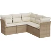 Image de vidaXL - 5-delige - Loungeset - met - kussens - poly - rattan - beige