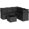 Image de vidaXL - 6-delige - Loungeset - met - kussens - poly - rattan - zwart