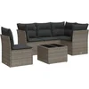 Image de vidaXL - 6-delige - Loungeset - met - kussens - poly - rattan - grijs