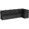 Image de vidaXL - 6-delige - Loungeset - met - kussens - poly - rattan - zwart
