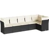 Image de vidaXL - 6-delige - Loungeset - met - kussens - poly - rattan - zwart
