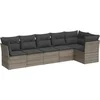 Image de vidaXL - 6-delige - Loungeset - met - kussens - poly - rattan - grijs