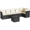 Image de vidaXL - 7-delige - Loungeset - met - kussens - poly - rattan - zwart