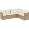 Image de vidaXL - 6-delige - Loungeset - met - kussens - poly - rattan - beige