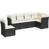 Image de vidaXL - 6-delige - Loungeset - met - kussens - poly - rattan - zwart
