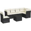 Image de vidaXL - 7-delige - Loungeset - met - kussens - poly - rattan - zwart