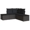 Image de vidaXL - 5-delige - Loungeset - met - kussens - poly - rattan - zwart