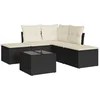 Image de vidaXL - 6-delige - Loungeset - met - kussens - poly - rattan - zwart