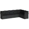 Image de vidaXL - 7-delige - Loungeset - met - kussens - poly - rattan - zwart