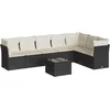 Image de vidaXL - 8-delige - Loungeset - met - kussens - poly - rattan - zwart
