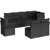 Image de vidaXL - 8-delige - Loungeset - met - kussens - poly - rattan - zwart