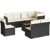 Image de vidaXL - 9-delige - Loungeset - met - kussens - poly - rattan - zwart