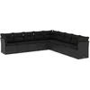 Image de vidaXL - 9-delige - Loungeset - met - kussens - poly - rattan - zwart