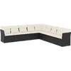 Image de vidaXL - 9-delige - Loungeset - met - kussens - poly - rattan - zwart
