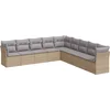 Image de vidaXL - 9-delige - Loungeset - met - kussens - poly - rattan - beige