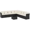 Image de vidaXL - 10-delige - Loungeset - met - kussens - poly - rattan - zwart