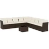 Image de vidaXL - 10-delige - Loungeset - met - kussens - poly - rattan - bruin