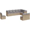 Image de vidaXL - 10-delige - Loungeset - met - kussens - poly - rattan - beige