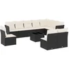 Image de vidaXL - 11-delige - Loungeset - met - kussens - poly - rattan - zwart