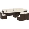 Image de vidaXL - 11-delige - Loungeset - met - kussens - poly - rattan - bruin