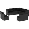 Image de vidaXL - 11-delige - Loungeset - met - kussens - poly - rattan - zwart