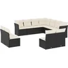 Image de vidaXL - 11-delige - Loungeset - met - kussens - poly - rattan - zwart