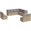 Image de vidaXL - 11-delige - Tuinset - met - kussens - poly - rattan - beige