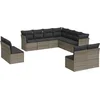 Image de vidaXL - 11-delige - Loungeset - met - kussens - poly - rattan - grijs