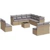 Image de vidaXL - 12-delige - Loungeset - met - kussens - poly - rattan - beige