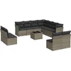 Image de vidaXL - 12-delige - Loungeset - met - kussens - poly - rattan - grijs