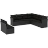 Image de vidaXL - 9-delige - Loungeset - met - kussens - poly - rattan - zwart