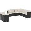 Image de vidaXL - 9-delige - Loungeset - met - kussens - poly - rattan - zwart