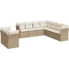 Image de vidaXL - 9-delige - Loungeset - met - kussens - poly - rattan - beige