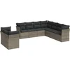 Image de vidaXL - 9-delige - Loungeset - met - kussens - poly - rattan - grijs