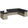 Image de vidaXL - 9-delige - Loungeset - met - kussens - poly - rattan - lichtgrijs