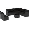 Image de vidaXL - 10-delige - Loungeset - met - kussens - poly - rattan - zwart