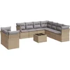 Image de vidaXL - 10-delige - Loungeset - met - kussens - poly - rattan - beige