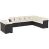 Image de vidaXL - 10-delige - Loungeset - met - kussens - poly - rattan - zwart