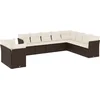 Image de vidaXL - 10-delige - Loungeset - met - kussens - poly - rattan - bruin
