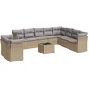 Image de vidaXL - 11-delige - Tuinset - met - kussens - poly - rattan - beige