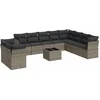 Image de vidaXL - 11-delige - Loungeset - met - kussens - poly - rattan - grijs