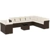 Image de vidaXL - 11-delige - Loungeset - met - kussens - poly - rattan - bruin
