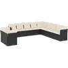 Image de vidaXL - 11-delige - Loungeset - met - kussens - poly - rattan - zwart