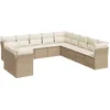 Image de vidaXL - 11-delige - Tuinset - met - kussens - poly - rattan - beige