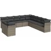 Image de vidaXL - 11-delige - Loungeset - met - kussens - poly - rattan - grijs