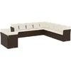 Image de vidaXL - 11-delige - Loungeset - met - kussens - poly - rattan - bruin