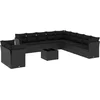 Image de vidaXL - 12-delige - Loungeset - met - kussens - poly - rattan - zwart